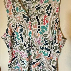 Nic & Zoe Abstract Floral Sleeveless Blouse 3X